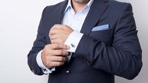 Imagen de fondo PPT de personajes de negocios en trajes de camisa