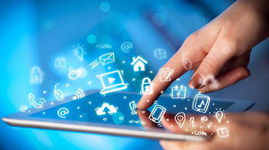 รูปภาพพื้นหลัง PPT ของโมบายอินเทอร์เน็ตธีม