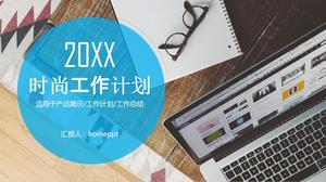 Modèle PPT de plan de travail de style livre d'images