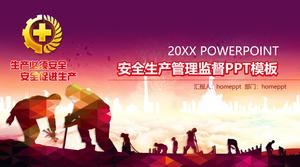 موقع العمل بناء صورة ظلية خلفية إدارة السلامة إنتاج الإشراف قالب PPT