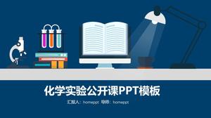 เทมเพลต PPT ของคลาสเคมีแบบเปิดที่มีพื้นหลังของเครื่องมือทดสอบแบบแบน