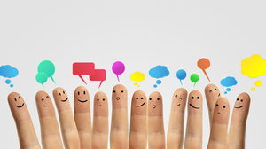 Imagen de fondo linda del emoticon PPT del dedo