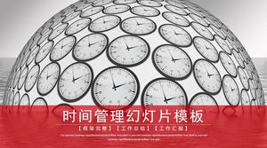 Template PPT manajemen waktu penuh dengan jam tangan