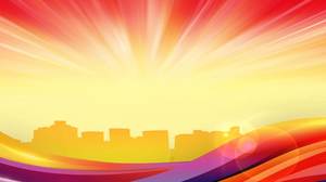 Цвет абстрактного города силуэт PPT фоновый рисунок