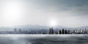 PPT background picture of developed city building complex