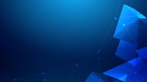 Teknologi biru rasa polygon dot line gambar latar belakang PPT