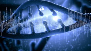 Imagen de fondo azul del código genético PPT