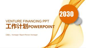 Orange dynamische abstrakte Arbeitsplan-PPT-Vorlage