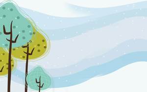 小樹卡通PPT背景圖片