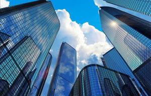 PPT arka plan resmi mavi ofis binası