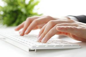 點擊鍵盤PPT背景圖片