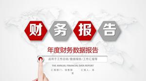 Șablonul PPT pentru raportul financiar plat roșu și gri