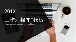 Свежий рабочий стол фоновая работа шаблон отчета PPT