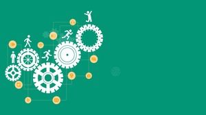 緑のギア悪役ビジネスPPT背景画像