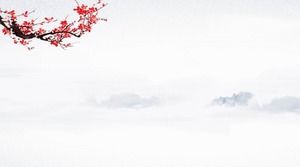 Siedem atramentowych zdjęć PPT w chińskim stylu