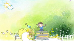 Desene animate verzi pentru copii PPT imagine de fundal