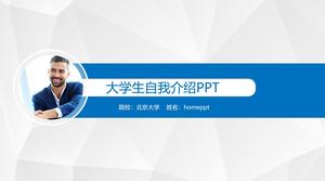 Lulusan universitas menyegarkan biru memperkenalkan diri mereka template PPT