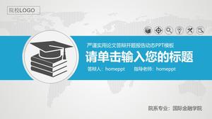 Modèle PPT de rapport d'ouverture de question plate dynamique bleue