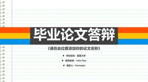 Modèle PPT de la réponse de remise des diplômes du maître dans un style de bloc-notes couleur