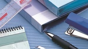 Three color pencil file office supplies PPT background pictures