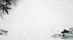 PPT-Hintergrundbild des chinesischen Stils des Tintenbambusgartenhintergrundes