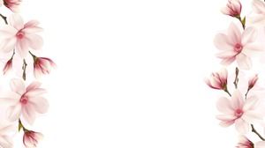 清新粉色桃花幻灯片背景图片