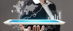 Background picture of tablet and data PPT with a sense of technology