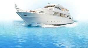 Gambar latar belakang PPT kapal pesiar di laut biru