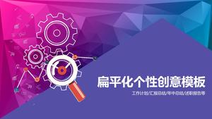 Szablon PPT raportu analizy danych na fioletowym tle wielokąta niskiej płaszczyzny