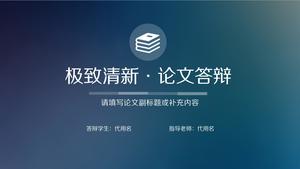 Niebieski rozmazany szablon obronnej pracy dyplomowej w stylu iOS. Szablon PPT