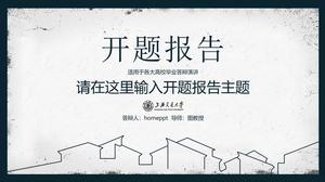 Szablon PPT raportu otwarcia pracy dyplomowej na tle papieru