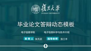 綠皮書背景上畢業論文答辯的PPT模板