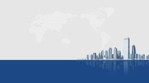 Image de fond de diapositive d'affaires sur fond de bâtiment bleu