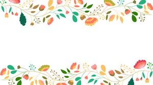 Цветной маленький свежий мультфильм цветок PPT фоновый рисунок