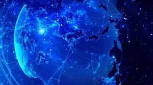 Știință și tehnologie Imagine de fundal PPT a fundalului albastru cu cer înstelat fantezie