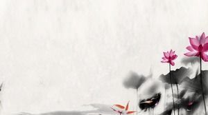 Gambar latar belakang PowerPoint tinta lotus klasik