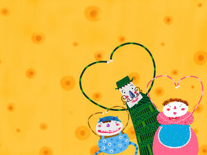 أصفر الكرتون شخصية PPT صورة الخلفية