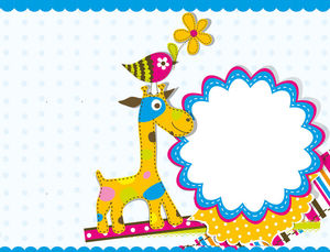 エレガントなポイント背景子鹿花ボーダーPPT背景画像