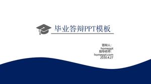 Modelo de PPT de defesa de papel minimalista azul escuro