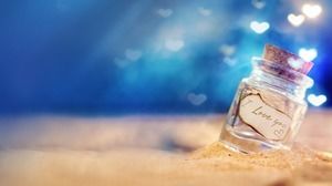 Latar belakang pantai biru berharap botol suka gambar latar belakang PPT