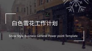 Kar taneleri kar arka plan yılbaşı çalışma planı PPT şablonu