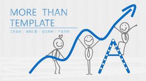 Laporan kerja latar belakang biru yang dilukis dengan tangan kreatif template PPT untuk diunduh gratis