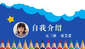 Sevimli çizgi İlköğretim Okulu öğrencileri kendilerini PPT şablonu tanıtmak