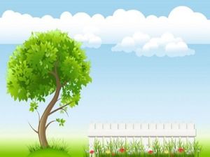 3 아름다운 푸른 하늘과 흰 구름 PPT 배경 사진