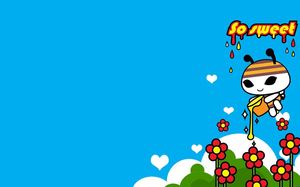 Imagem de fundo PPT de uma abelhinha coletando néctar