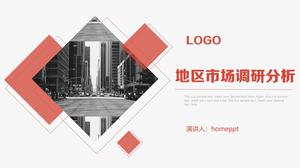 Modèle PPT de rapport de recherche et d'analyse de marché simple rouge