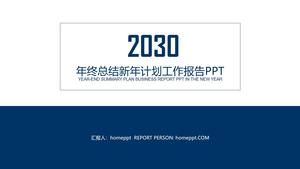 Blauer minimalistischer Stil Arbeitsplan PPT-Vorlage kostenloser Download