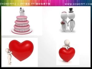 52 illustrazioni PPT romantiche amore bianco cattivo