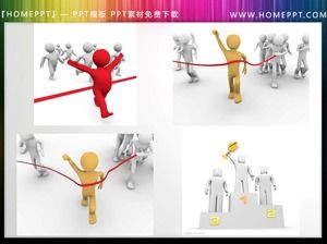 19 illustrations de méchants tridimensionnels blancs sur le thème de l'athlétisme