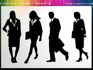 77 Silhouetten laufender PPT-Charaktere